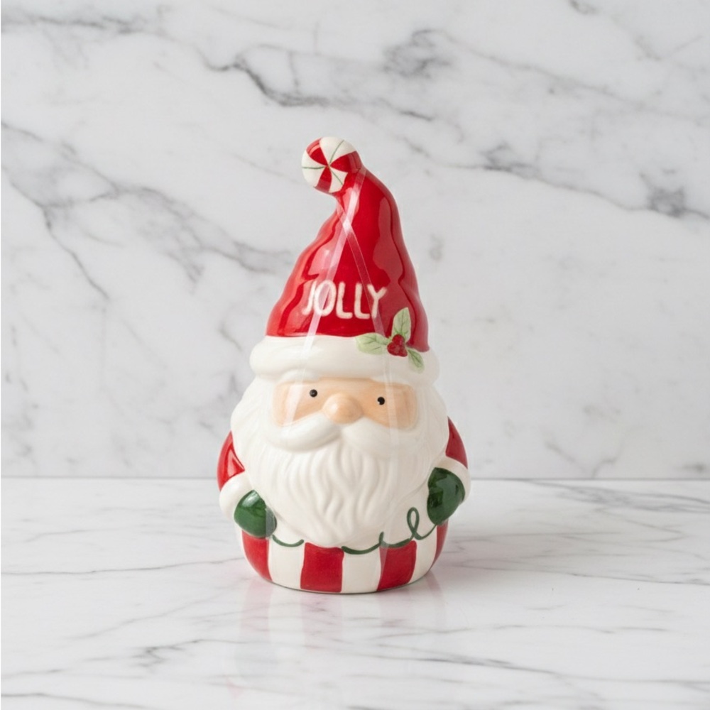 Jolly Santa Claus Holiday Cookie Canister New